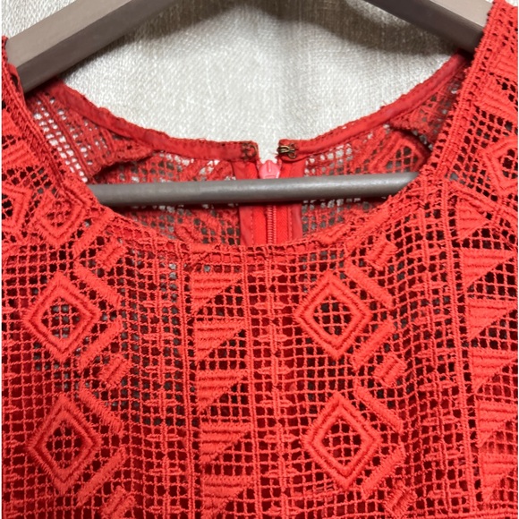 MAEVE / Anthropology Prima Burnt Orange Bohemian Lace Scarf Hem Dress - Picture 4 of 15